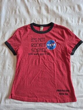 Kavio boys medium or 8 red NASA short sleeve red shirt 1 mark GUC